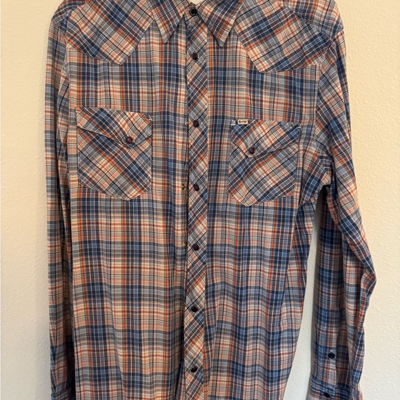 Levi's Men's Blue and Red Plaid Shirt - Picture 2 of 4
